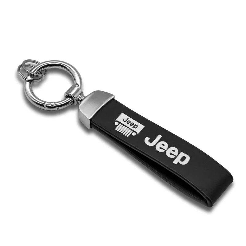 Metal+Leather Car Keychain Key Chain Car Interior For JEEP renegade compass patriot buluo wrangler jk grand cherokee accessorie