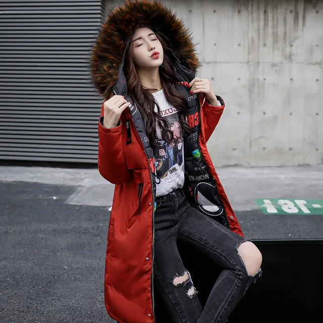 2021 new short winter jacket women thick warm down cotton jacket parka coat women casual loose Korean winter jacket women jacket Red