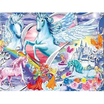 Skup Pełna 5D Diy Diamentowa Malowanie Haft Krzyżykowy Jednorożec Zamek Księżniczki 3D Diamentowa Mozaika Obraz Ze Strasu Haft Dekoracja W Stylu Kreskówki