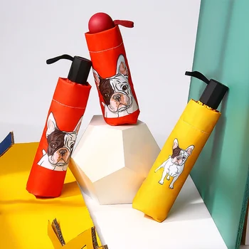 

Dog Printed Folding Umbrella Lightweight Folding Travel Umbrella Double Layer Sunblock UV Protection Cartoon Umbrella