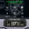 E-ACE K10 Солнечная TPMS Автомобильная сигнализация давления в шинах Система контроля температуры шин цифровой дисплей автоматическая система о... ► Фото 2/6
