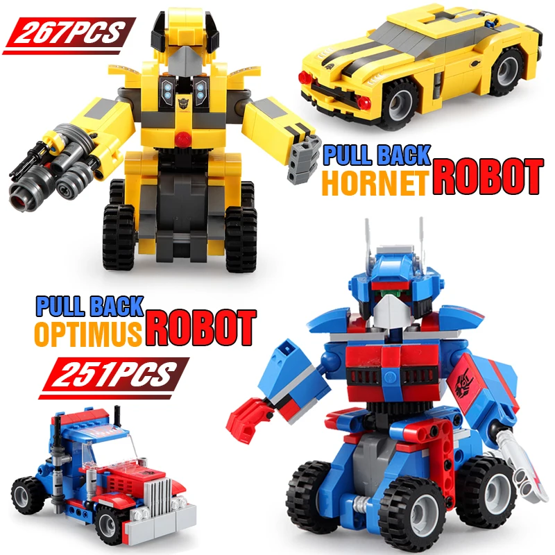 

2020 New Building Technic Blocks Legoing Set Robot Car Truck Model Deformation Toy for Boy Deformation Robot Yellow Car