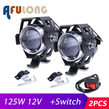 

2PCS Motorcycle led Headlights Auxiliary lamp Moto U5 led Motorbike Driving Spotlight 3000LM 12V 125W motorcycle led light