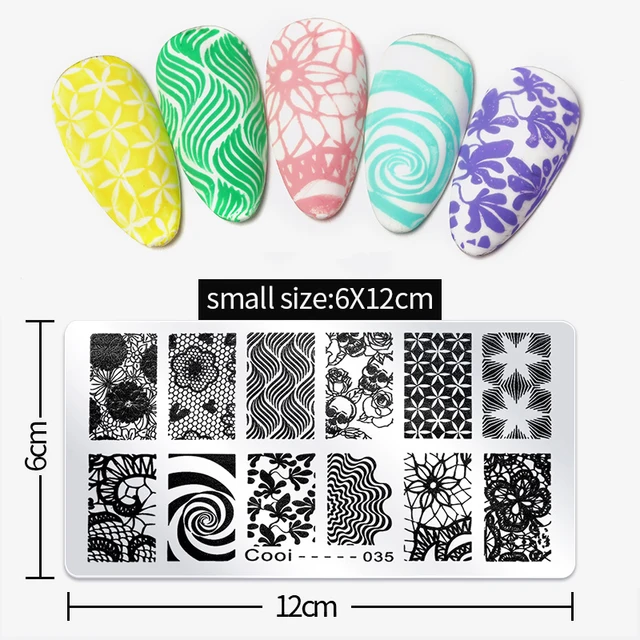Big Size 9.5*14.5cm Nail Stamping Plates Flower/geometric shaped nail art template for DIY nail art decoration plate tools cooi-035