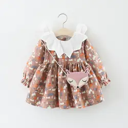 Осеннее платье для маленьких девочек юбка для девочек 0, 1, 2, 3 лет детская юбка принцессы в Корейском стиле