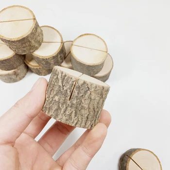 

20pcs Crafts Holder Rustic Wood Photo Clip Table Numbers Party Card Ornaments Wedding Decoration Memo Note Log