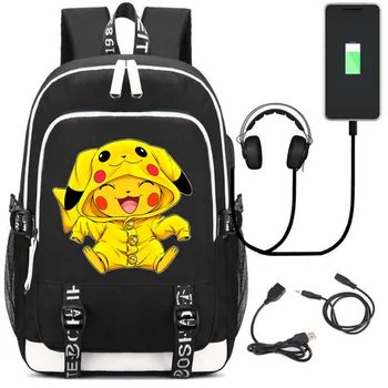 

Pikachu Ball Game Funny Rucksack Backpack Bag Funny W/ USB Port Travel Laptop Student School Bags