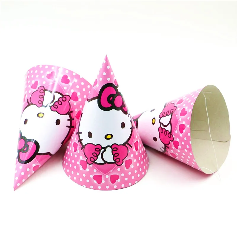 Розовая скатерть с рисунком «hello kitty» для девочек, подарочный набор для дня рождения, вечерние тарелки, Одноразовые столовые наборы