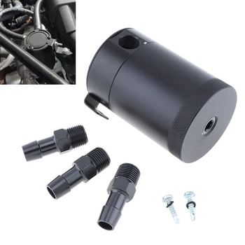 

Universal Racing Baffled 3-Port Oil Catch Can Tank Waste Gas Oil Recover Pot Auto Vehicle Replacement Air-Oil Separator