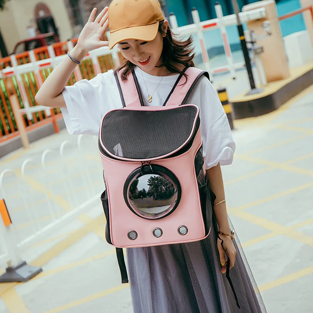 Собака переноска для домашних животных кошка для внешнего использования двойная сумка рюкзак сумка для путешествий для домашних животных собак кошек Перевозчик сетчатые окна дышащие материалы