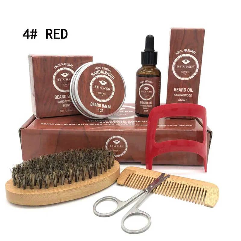 Brand New Men s Beard Care Set Beard Style Template Comb Beard Brush Shaving Comb Mustache 5