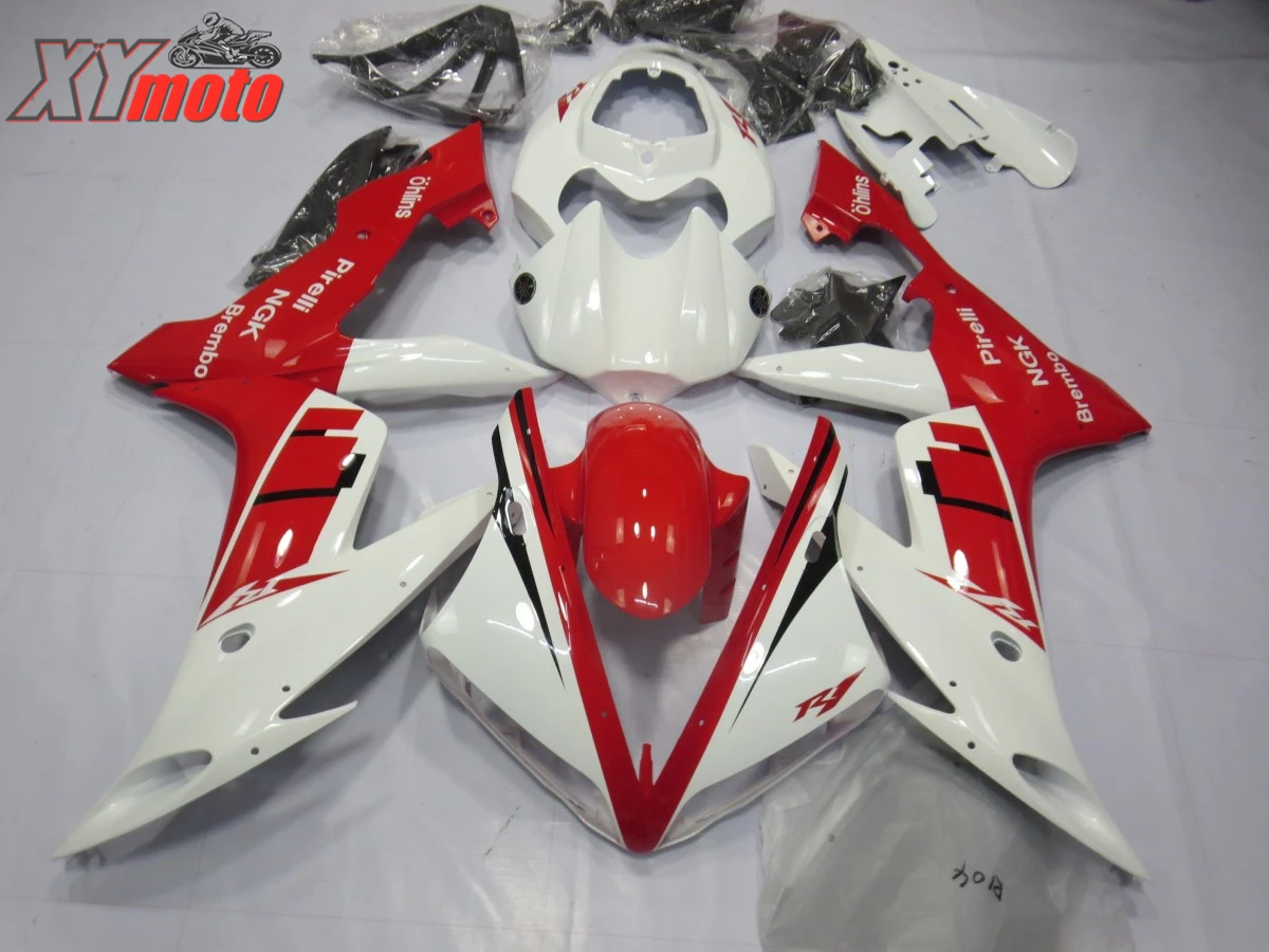 

Motorcycle Fairing Kit For Yamaha YZF1000 R1 04 05 06 Injection ABS Plastic Fairings R1 2004-2006 Gloss White and Red Bodyworks