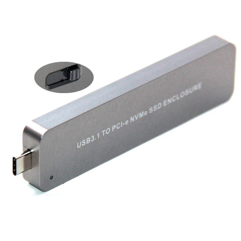 Портативный выдвижной type-C USB 3,1 до M.2 NVME PCIE SSD мобильный диск 10 Гбит/с Алюминиевый сплав M.2 M ключ PCI Express HDD корпус