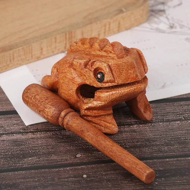 Wooden Lucky Frog Toy Animal Money Frog Clackers Kids Musical Instrument Percussion Toy Gift Children Toys Gift 5