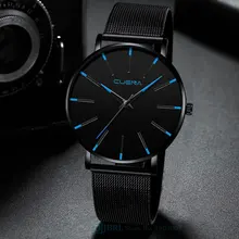 Черные наручные часы Мужские часы Бизнес Простой стиль наручные часы из нержавеющей стали Мужские кварцевые часы для мужчин часы Hodinky