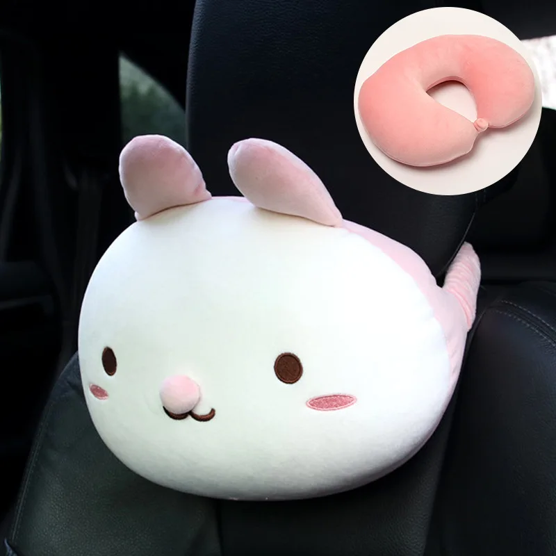 

Cartoon U Shape Car Neck Pillow Memory Foam Transformer Headrest Support Rest Plane Travel Pillows Animal Rabbit Frog Pig Bear