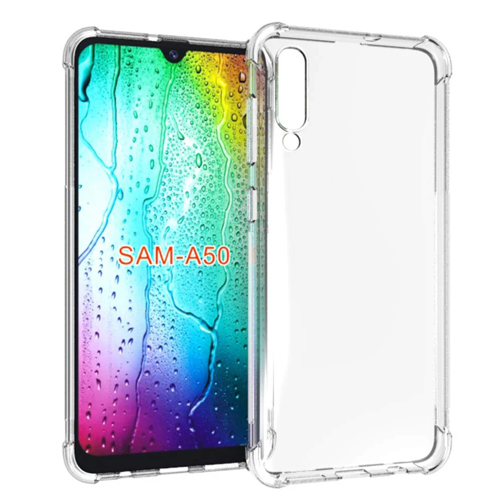 Противоударный прозрачный силиконовый чехол бампер для телефона Samsung Galaxy A50 A80 A90