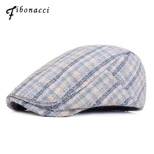 Фибоначчи жаккардовая грубая ткань ремесло плед газетный мальчик головные уборы для мужчин и женщин таксистка плюща шляпа берет мода плоский верх плюща газетный мальчик шапки