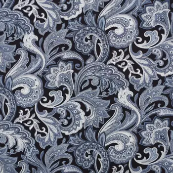 

1 yard Cotton Poplin Fabric for sewing pathwork, dress, cloth, bedding - Pteris flower - grey (width=140cm)