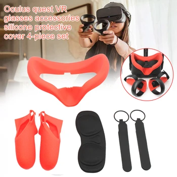

4pcs/set VR Face Mask Soft Non-Slip Controller Grip Skin Game Silicone Cover for Oculus Quest VR