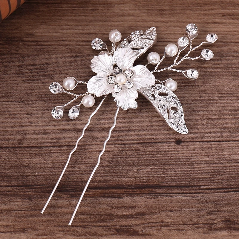 Bridal Hairpins Wedding Hair Accessories Tiara Pearl Rhinestone Flower Bridal Headpiece Wedding Hair Pins For Women Hair Jewelry Bridal Hairpins Wedding Hair Accessories Tiara Pearl Rhinestone Flower Bridal Headpiece Wedding Hair Pins For Women Hair Jewelry