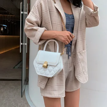 

2019 Fashion New Chain Pack Oblique Slung Single Shoulder Bag Geometric Bag Small Womens Handbags and Purses Messenger Bag