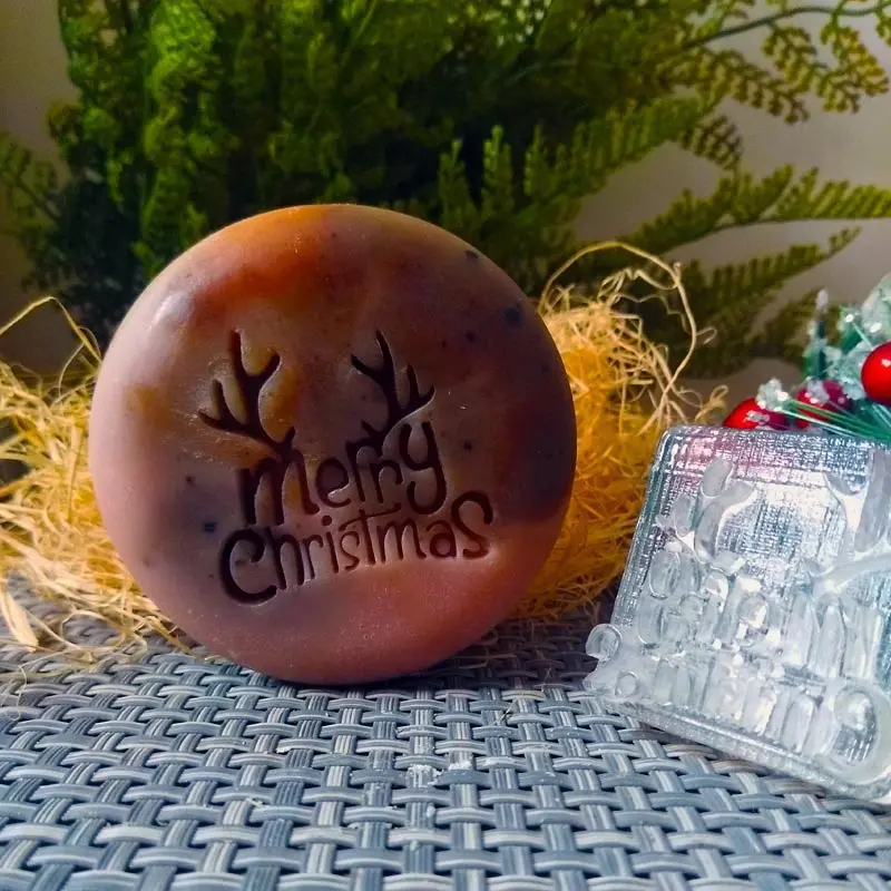Merry Christmas рога прозрачное акриловое стекло мыло штамп печать для DIY мыловарения, печенья, выпечки