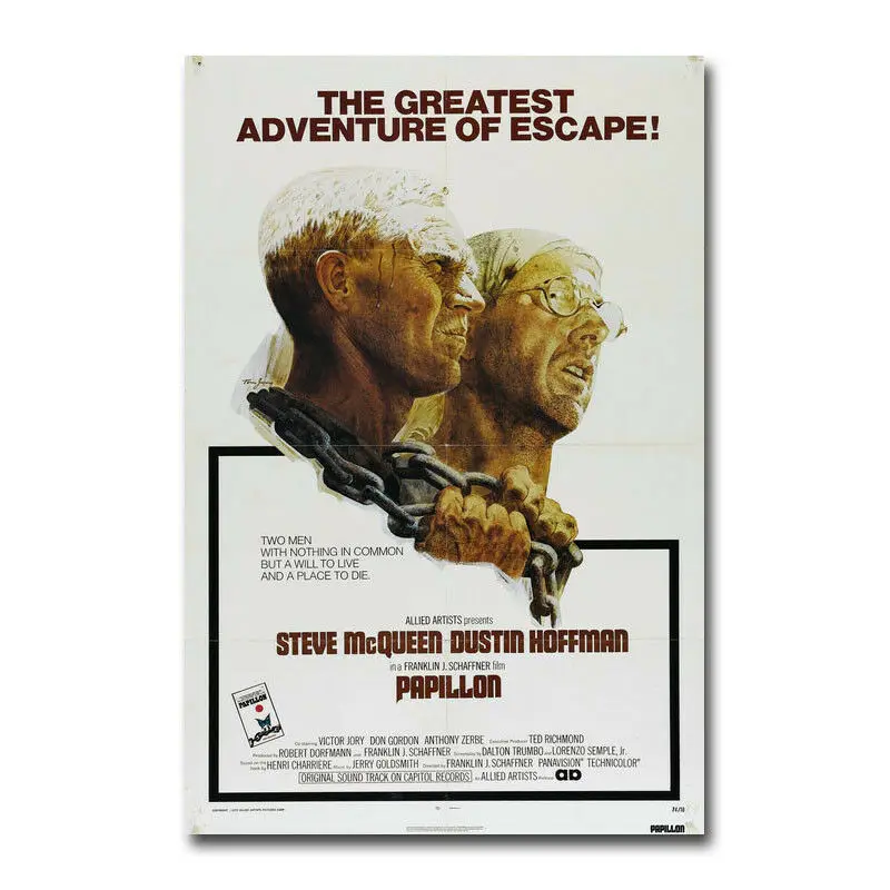 Papillon Michael Noer Cami Malek Movie Silk Fabric Wall Poster Art Decor Sticker Bright