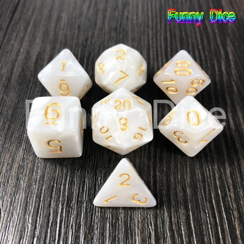 Высокое качество, 7 шт./лот, набор игральных костей D4 D6 D8 D10 D12 D20, высокое качество, многогранные игральные кости с мраморным эффектом, игра DND Rpg, игральные кости, настольная игра