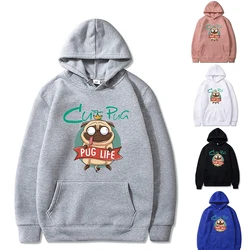 Sudadera con capucha para hombre y mujer, suéter informal con estampado de letras de la vida, Pug Life, ropa de calle cómoda que combina con todo