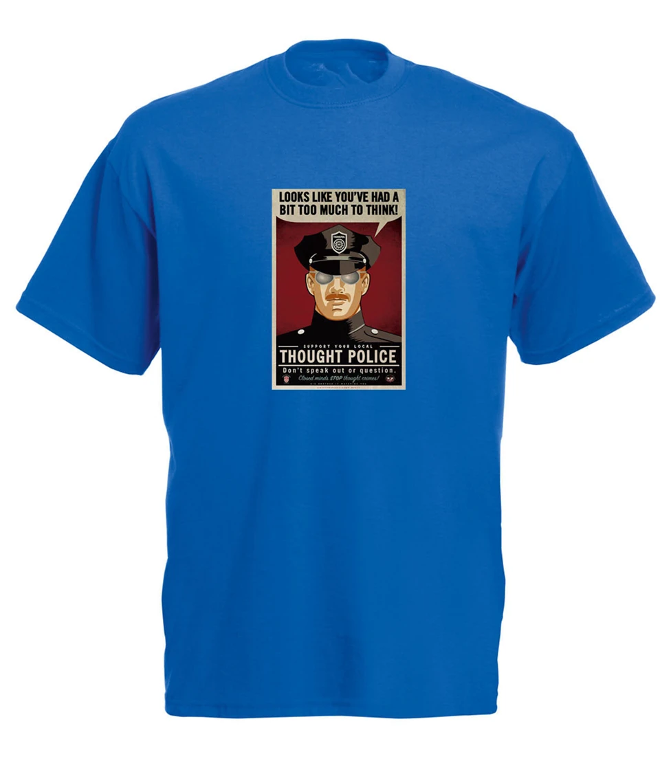 Футболка-топ с графическим дизайном вдохновленная Я думаю полиция Джордж орвелл
