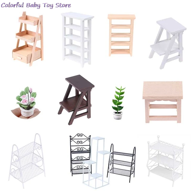 1:12TH Dollhouse Miniature Ladder Children Toys Foldable Accessories Wooden  Birthday Gifts Pretend Toy Mini Furniture for Study
