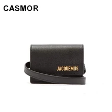 CASMOR дизайнерская сумка Jacquemus, модная мини-сумка-мессенджер с ремнем, Женская Роскошная Кожаная одноцветная сумка-кошелек, посылка для карт