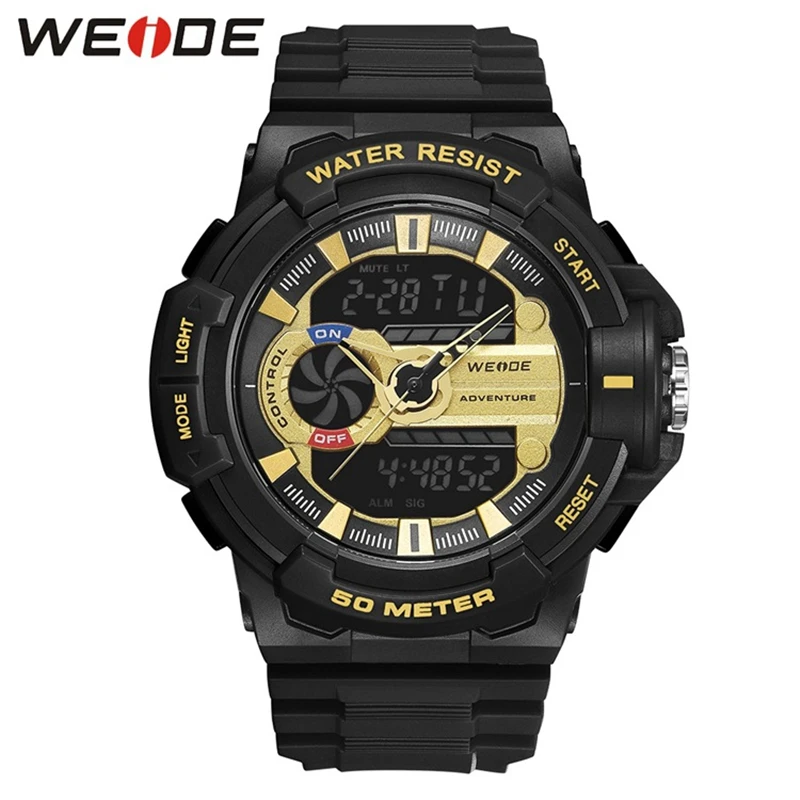 Часы WEIDE мужские наручные водонепроницаемые аналоговые цифровые армейские