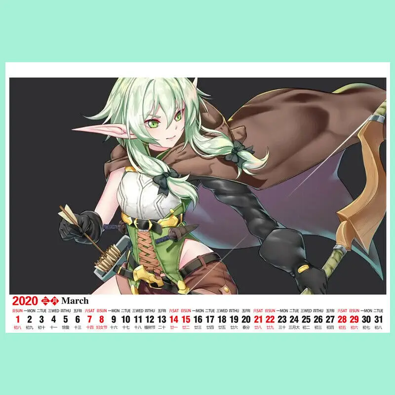 Аниме календарь Goblin Slayer Goblin Onna Shinkan Настольный календарь 13 страниц подарок на год