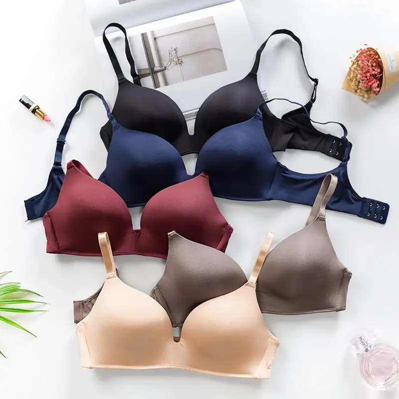 

Women Gathered Comfortable Bra Wireless Underwear Solid Large Size Bra Push Up Bra Anti-sag Lingerie Seamless Girl Underwear