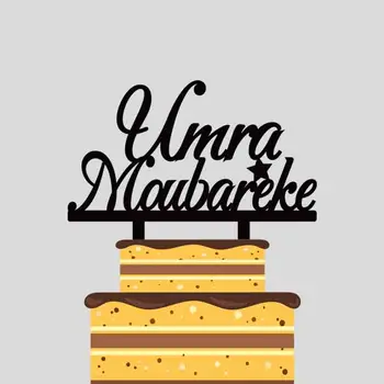 

Personalized Acrylic Cake Topper Umra Moubareke Cake Topper For Eid al-Fitr Eid Mubarak Party Decoration YC131