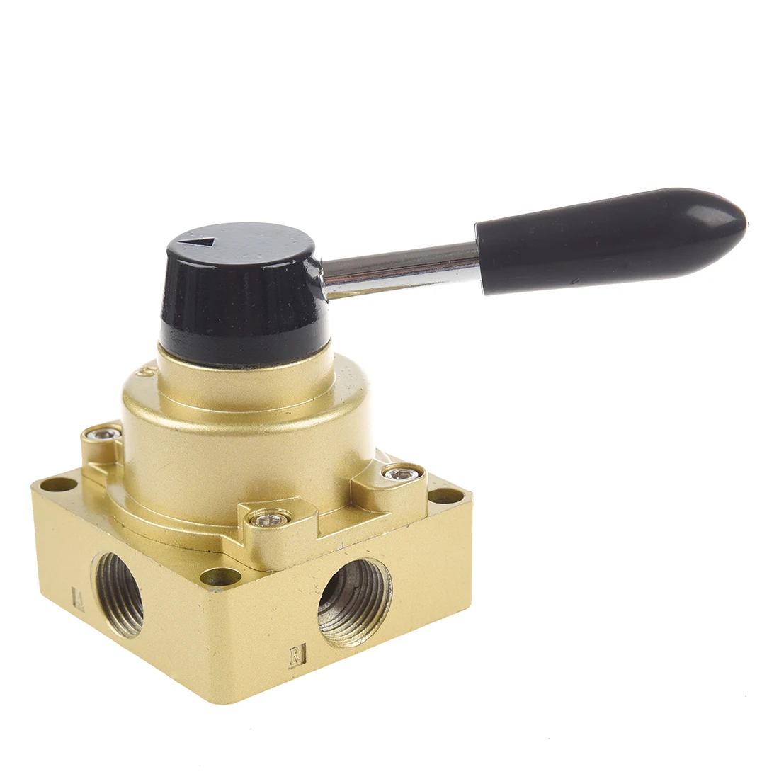

Hot New HV-04 G1/2" 3 Position 4 Way Manual Pneumatic Lever Valve