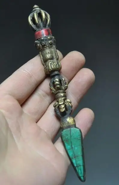 Copper Statue VINTAGE CHINESE SILVER COPPER HANDWORK CARVED MAGIC--JIN GANGCHU | Дом и сад