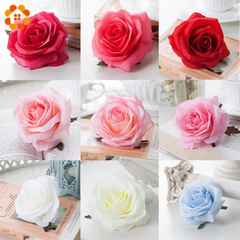 

5PCS Artificial Silk Rose Heads DIY Decorative Bride Fake Flower Head For Home Wedding Birthday Party Decoration Fake Flowers