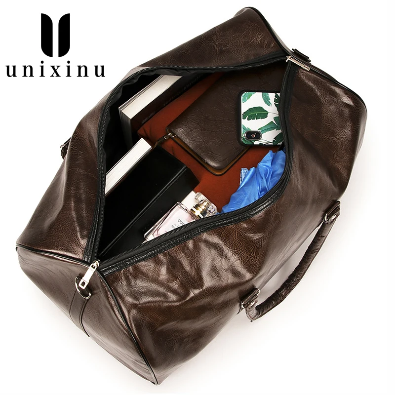 Модная Качественная мужская сумка для путешествий, Мужская черная сумка из искусственной кожи, сумки для спортзала, мужская сумка для багажа, мужская сумка для путешествий