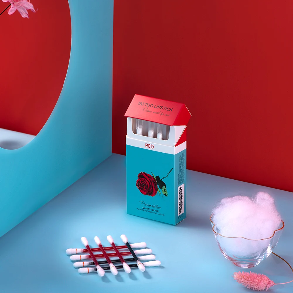 Lipstick Cigarette Cotton Swab 20 pcs/Set Lipstick Portable Waterproof Liquid Non-Stick Cup Tattoo Lip Tint Lipgloss lip gloss,lip makeup,lip glaze,lip tint,lip stain,lip lacquer