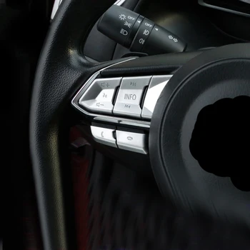 

Car steering wheel button stickers chrome for Mazda CX5 2019 interior modified steering wheel decoration bright bar accessories