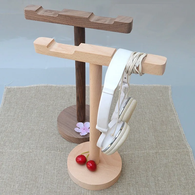 Solid Wood Headset Headphone Holder Earphone Rack Stand Headset Display Rack Headphone Holder Bracket Headphone Stand