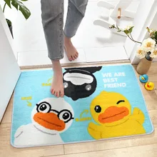 Нескользящий прочный коврик для двери с изображением мультяшной утки, открытый входной коврик для спальни, ванной, кухни, декоративный внутренний ковер, напольный коврик
