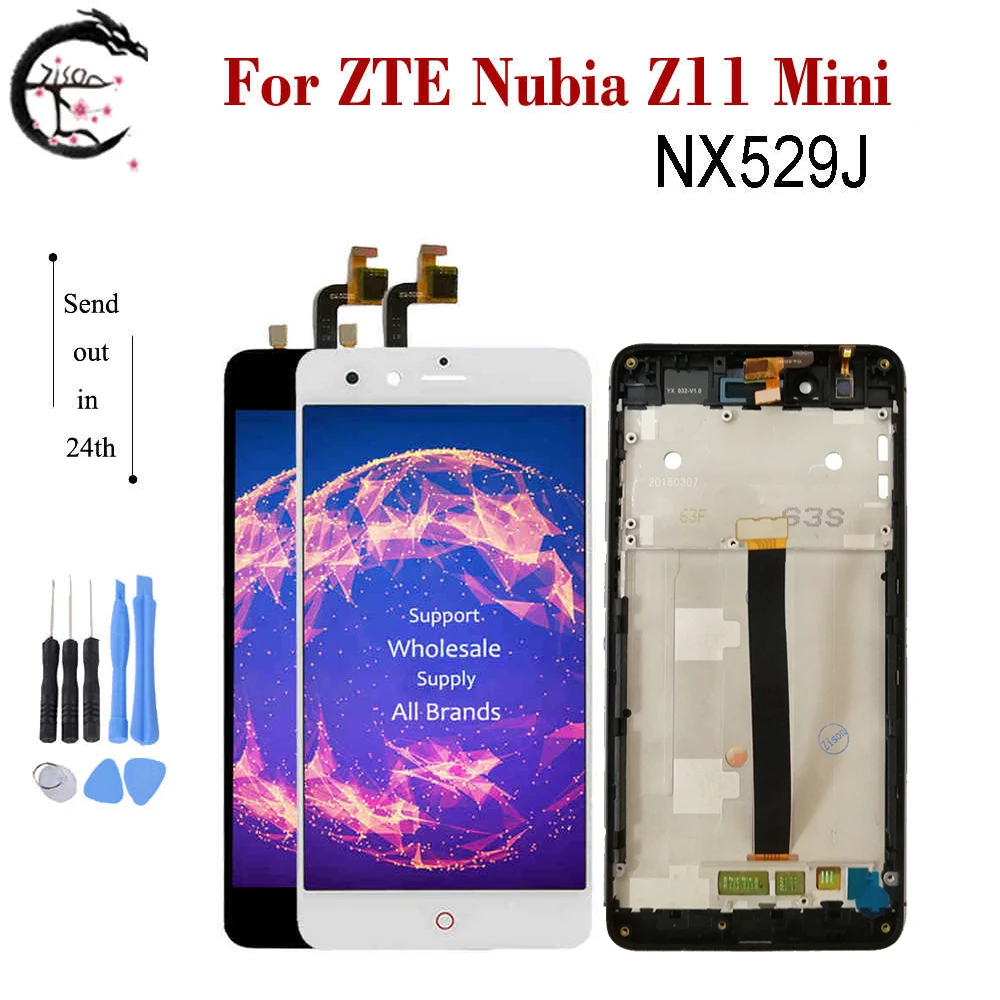 ЖК дисплей 5 0 дюйма с рамкой для ZTE Nubia Z11 mini NX529J полный экран сенсорным датчиком и