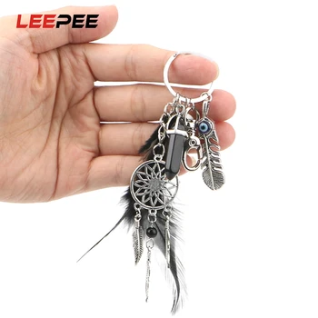 

LEEPEE Dream Catcher Car Hanging Decoration Tassel Feather Bohemian Keychain Key Ring Pendant Key Ring