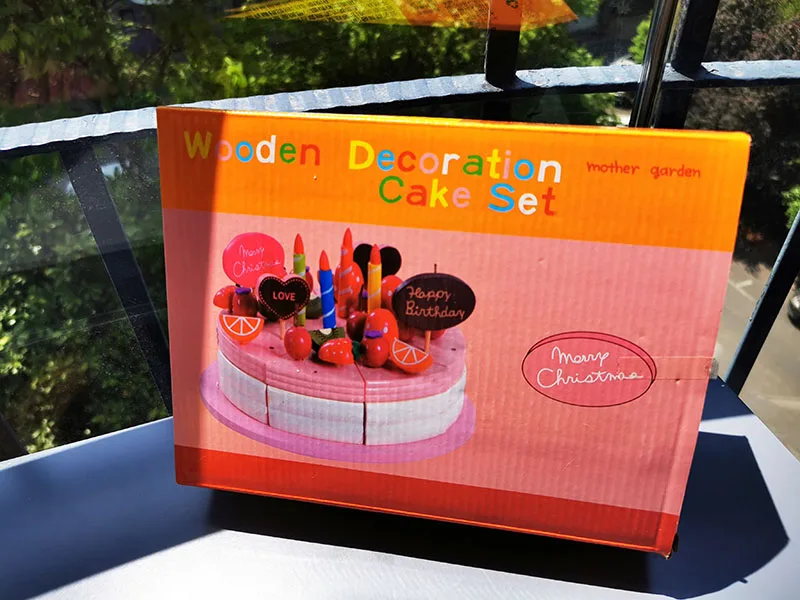 Rosa de Madeira Bolo de Aniversário Cozinha de Madeira Duplas com Morango Crianças Brinquedos Bolos Camadas Real Life Fingir Brinquedo Ímã - 9 duplas com morango real life fingir brinquedo