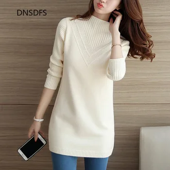 

Spring Autumn Half Turtleneck Sweaters Women Jumpers Sweet Chic Bottoming Long Sleeve Slim-fit Shirt New Solid Knitwear Pullover