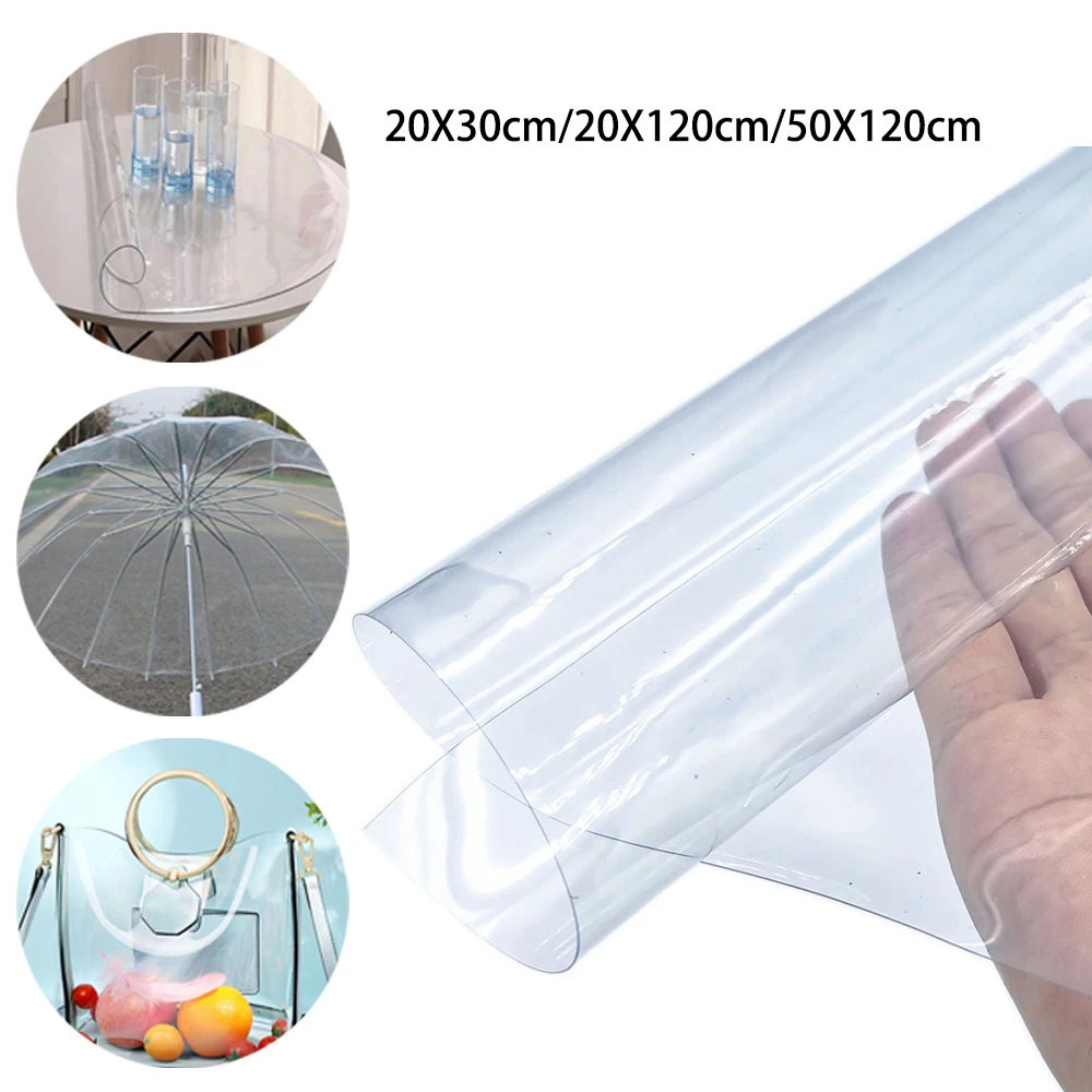 50*120CM Roll Clear Ultra-Transparent PVC Fabric Soft Glass Cloth Waterproof Crystal DIY Craft Decor Protective PVC Fabric